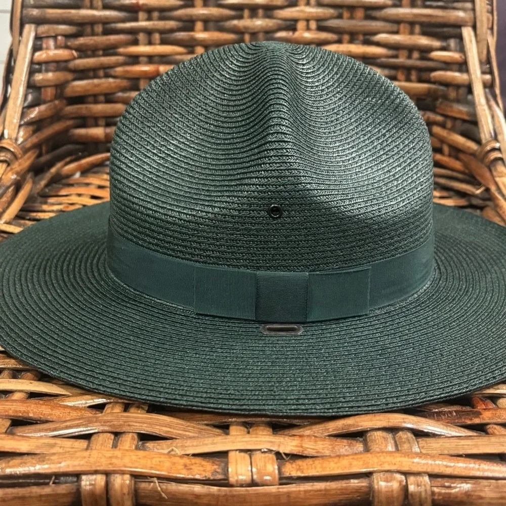 The Lawman Genuine Milan Mens Straw Western Fedora Style Hat Green